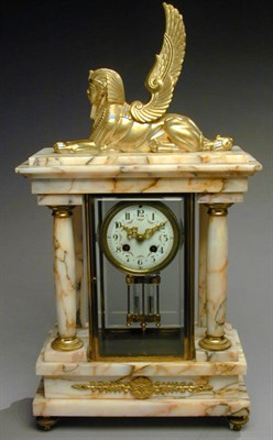 Lot 779 - Gilt-Bronze and Marble Clock The dial set in a...