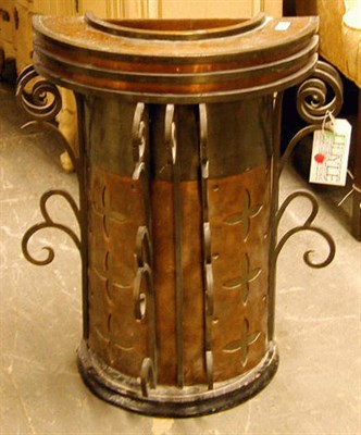 Lot 428A - Arts and Crafts Style Brass and Wrought Iron...