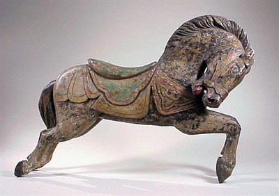 Lot 286 - Painted Wood Carousel Horse The striding horse...