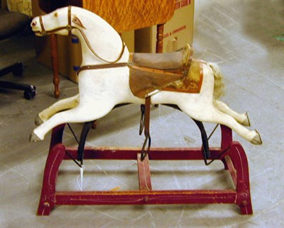 Lot 287 - Painted Wood Rocking Horse on Frame The...