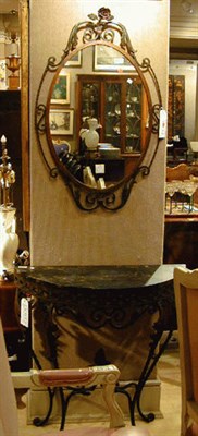 Lot 295 - Victorian Marble Top Wrought Iron Console and...