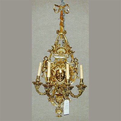Lot 437 - Pair of Louis XV Style Gilt-Bronze Four-Light...