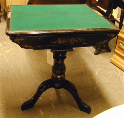 Lot 421 - Victorian Chinoiserie Painted Lift-Top Games...