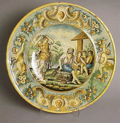 Lot 305 - Castelli Majolica Charger Of circular form,...