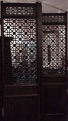Lot 107A - Chinese Softwood Latticework Six-Fold Screen...