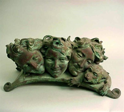 Lot 232 - Bronze Jardiniere In the form of three female...