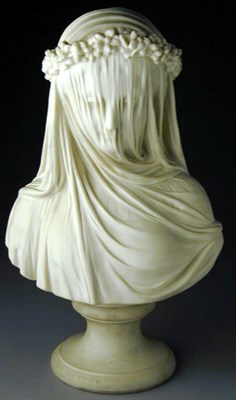 Lot 541 - Parian Bust of Veiled Woman R. Monti Raised on...