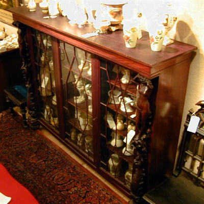 Lot 782 - Victorian Mahogany Bookcase The three glazed...