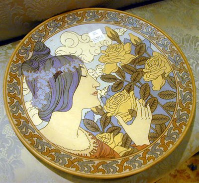Lot 489 - Mettlach Pottery Plaque Depicting an Art...