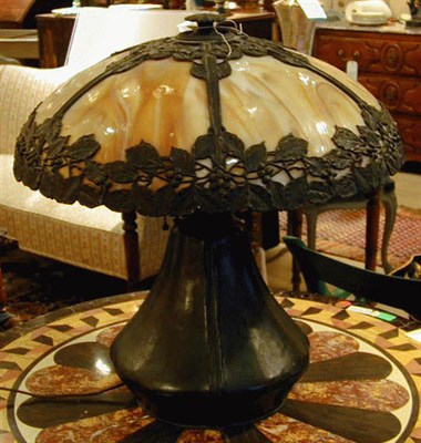 Lot 558 - Art Nouveau Style Slag Glass and...