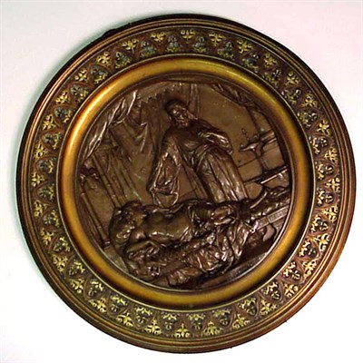 Lot 781 - Bronze Plaque Depicting a Middle Eastern...