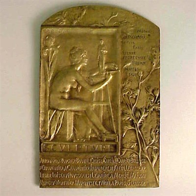 Lot 741A - Bronze Relief Plaque Depicting an allegorical...