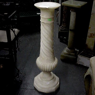 Lot 479A - Alabaster Pedestal With twist carved standard....