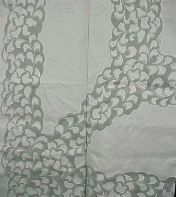 Lot 1134 - Large White Organdy Applique Tablecloth Worked...