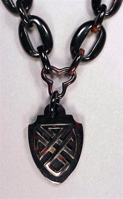 Lot 110 - Victorian Tortoiseshell Necklace and Pendant...