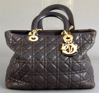 Lot 971 - Dior Brown Quilted Leather Handbag Princess Di...