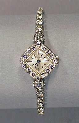 Lot 170 - Lady's Diamond Wristwatch 14 kt. white gold,...