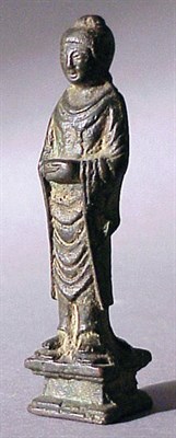 Lot 166 - Small Bronze Buddha Probably 10th century In...