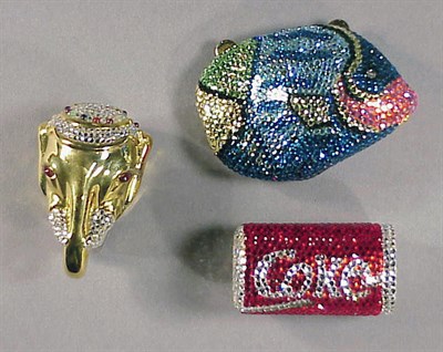 Lot 351 - Three Miniature Jeweled Minaudieres Comprising...