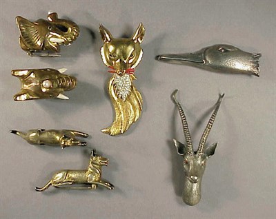 Lot 334 - Group of Metal Animal Pins 1930s and 40s...
