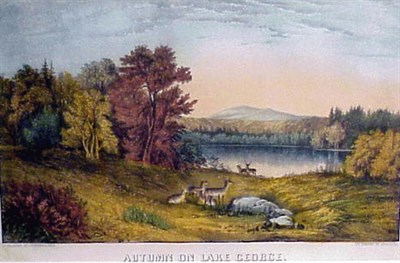 Lot 76 - Currier & Ives, publishers AUTUMN ON LAKE...