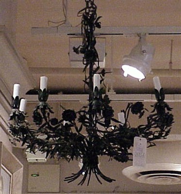 Lot 455 - Foliate Metal Eight-Light Chandelier