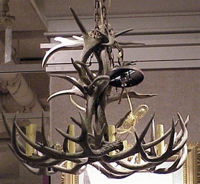 Lot 454 - Eight-Light Antler Chandelier