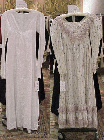 Lot 781 - Two Empire Cotton Mull Dresses American, 1820s...