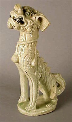 Lot 231 - Vietnamese White-Glazed Seated Lion Thanh Hoa...