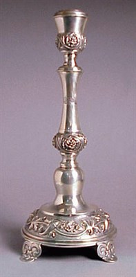 Lot 338 - Pair of Continental Silver Candlesticks Total...