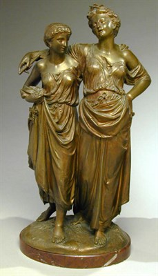 Lot 561 - Bronze Group of Two Women After a model by...