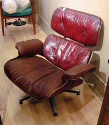 Lot 210 - Molded Plywood and Leather Lounge Chair...