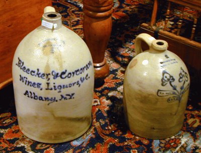 Lot 374 - Two American Slip-Decorated Salt-Glazed...