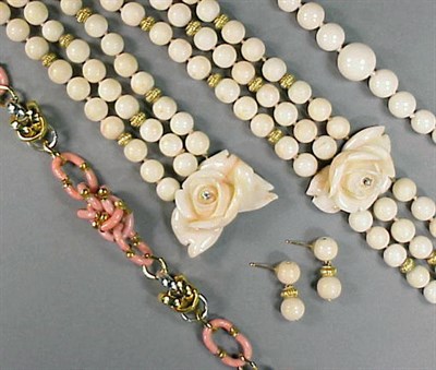Lot 161 - Lot of Assorted Coral Jewelry 14 kt. yellow...