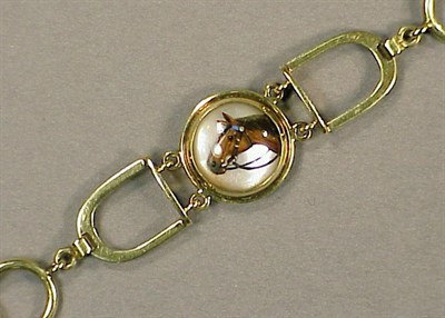 Lot 277 - Gold and Reverse Crystal Bracelet 14 kt....