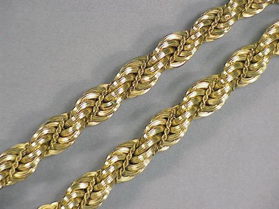 Lot 295 - Gold Rope Necklace and Bracelet 18 kt. yellow...
