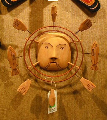 Lot 143 - Eskimo Polychrome Wood Spirit Mask Henry O....