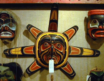 Lot 144 - Northwest Coast Polychrome Wood Sun Mask J....