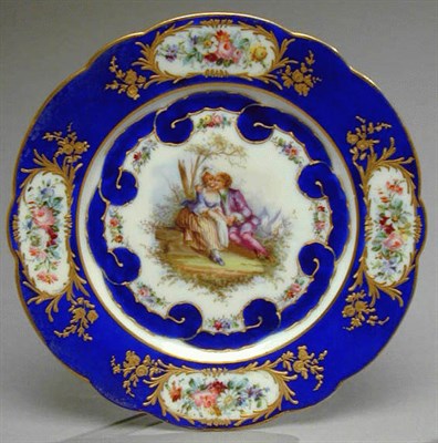 Lot 546 - Set of Twelve Sevres Style Porcelain Dessert...