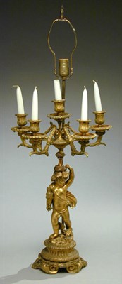Lot 440 - Louis XV Style Gilt-Bronze Five-Light...