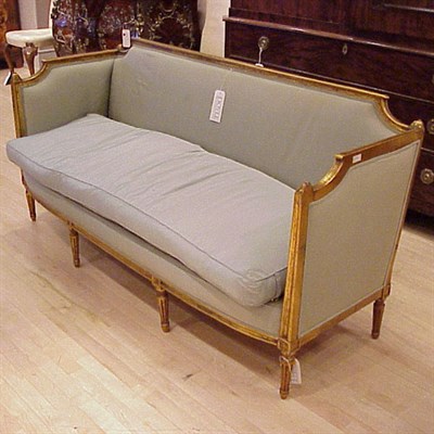Lot 592 - Louis XVI Style Gilt Carved Wood Settee