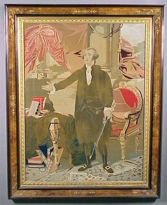 Lot 363 - Framed Needlework Picture of George Washington...
