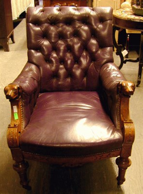 Lot 560 - Pair of Victorian Leather Upholstered...