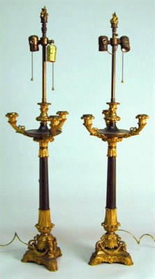 Lot 558 - Pair of Empire Style Gilt and Patinated Bronze...