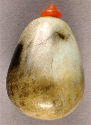 Lot 262 - Plain Gray Jade Pebble Snuff Bottle 19th...