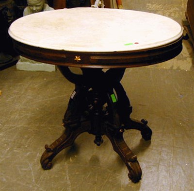Lot 242 - Victorian Marble Top Gilt-Incised Walnut Side...