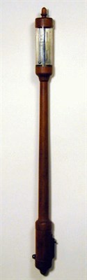 Lot 318 - Fruitwood Stick Barometer Charles Wilder,...