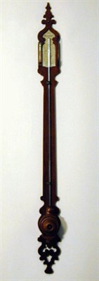 Lot 327 - Walnut Stick Barometer G. V. Mooney, New York,...