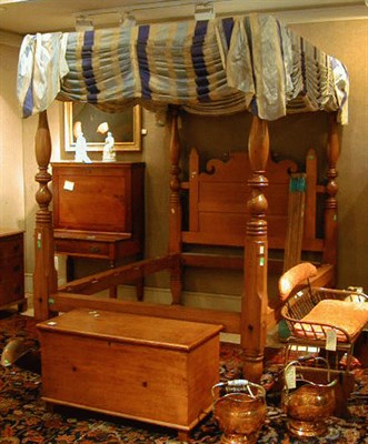 Lot 292 - Classical Maple Canopy Bedstead Mid 19th...