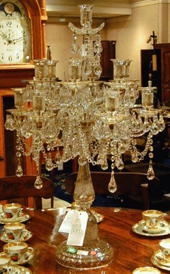 Lot 437 - Cut Glass Thirteen-Light Candelabrum